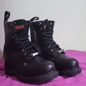 Harley Davidson Black Lace-Up Women's Boots